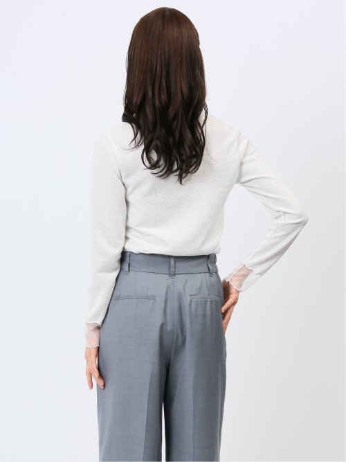 ラメシアー切替 長袖プルオーバー