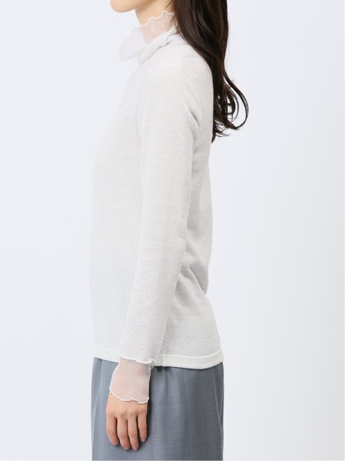 ラメシアー切替 長袖プルオーバー