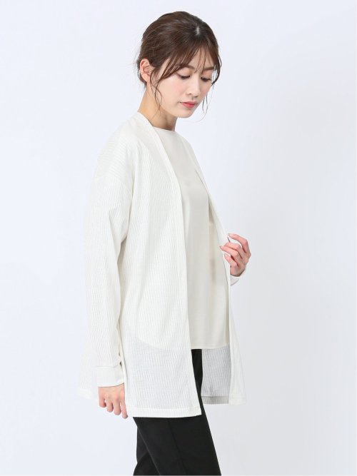 UVカット リブトッパーカーディガン