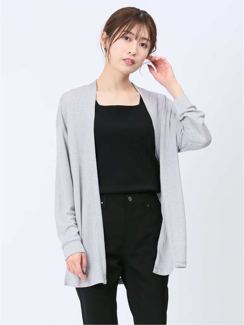UVカット リブトッパーカーディガン(M 04グレー): トップス | TAKA-Q  