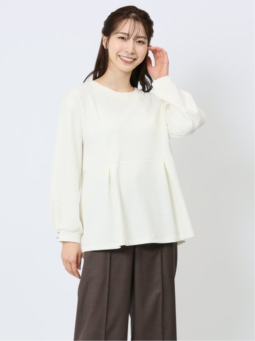 送料無料】 オフスタイル レディース カットソー トップス V-neck Solid Color Wrinkle Fine Pit Stripe  Knit