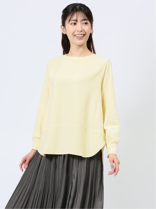 異素材切替 長袖プルオーバー