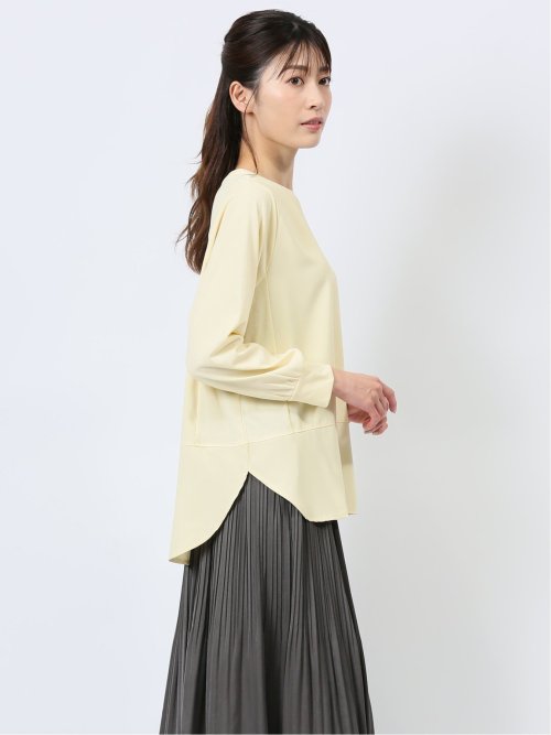 異素材切替 長袖プルオーバー