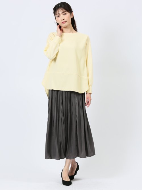 異素材切替 長袖プルオーバー