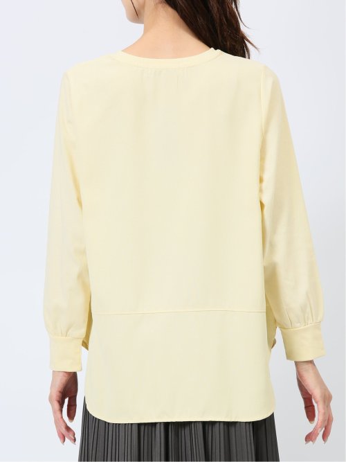 異素材切替 長袖プルオーバー