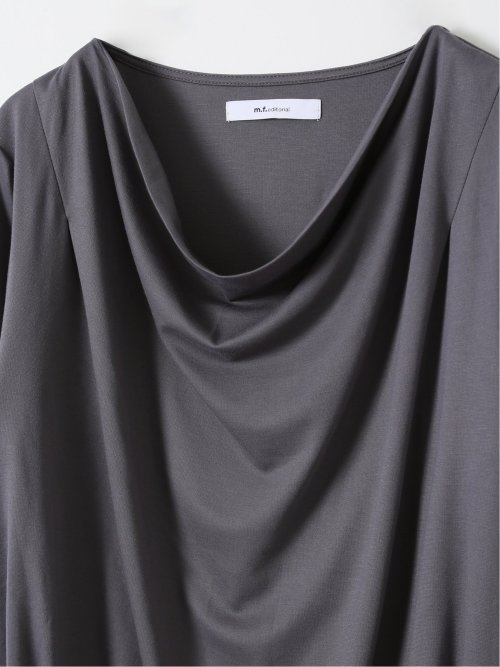 Tシャツ プルオーバー レディース 半袖 ストレッチ 接触冷感 無地 ドレープネック