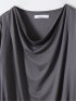 Tシャツ プルオーバー レディース 半袖 ストレッチ 接触冷感 無地 ドレープネック