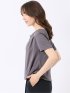 Tシャツ プルオーバー レディース 半袖 ストレッチ 接触冷感 無地 ドレープネック