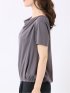 Tシャツ プルオーバー レディース 半袖 ストレッチ 接触冷感 無地 ドレープネック