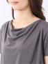 Tシャツ プルオーバー レディース 半袖 ストレッチ 接触冷感 無地 ドレープネック