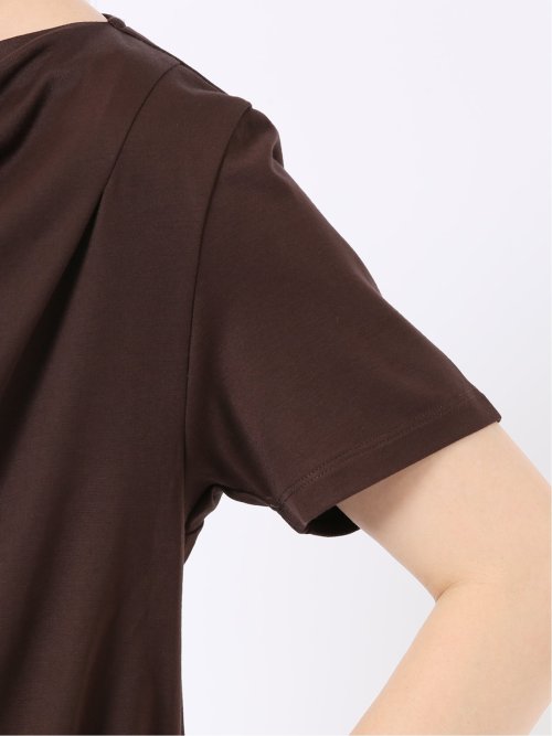 Tシャツ プルオーバー レディース 半袖 ストレッチ 接触冷感 無地 ドレープネック