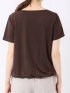 Tシャツ プルオーバー レディース 半袖 ストレッチ 接触冷感 無地 ドレープネック
