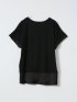 Tシャツ プルオーバー レディース 半袖 ストレッチ 接触冷感 クルーネック サテン 切替