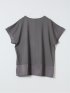 Tシャツ プルオーバー レディース 半袖 ストレッチ 接触冷感 クルーネック サテン 切替