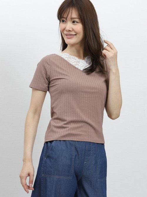 【WEB限定企画商品】エムエフエディトリアルレディース/m.f.editorial:Women　無地＆ボーダー レースリブ半袖プルオーバー （7カラー展開）