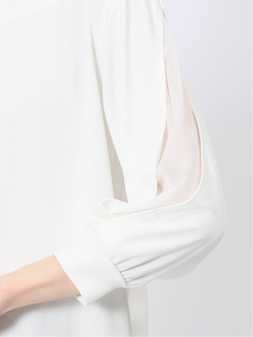 カットジョーゼット 7分袖 クループルオーバー