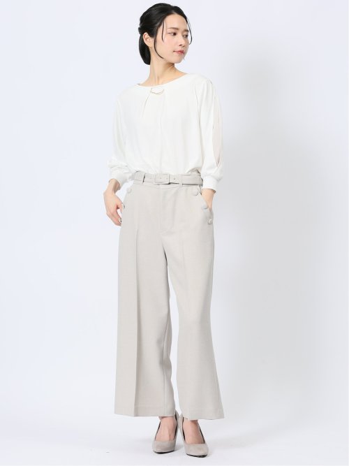 カットジョーゼット 7分袖 クループルオーバー