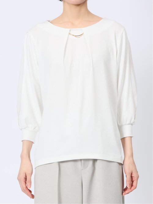 カットジョーゼット 7分袖 クループルオーバー