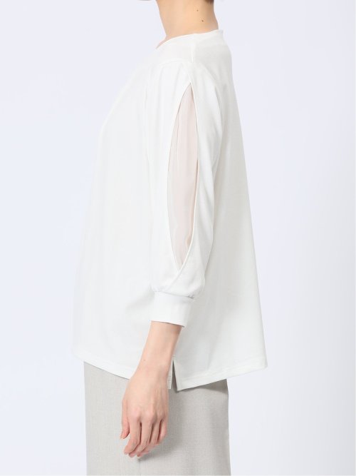 カットジョーゼット 7分袖 クループルオーバー