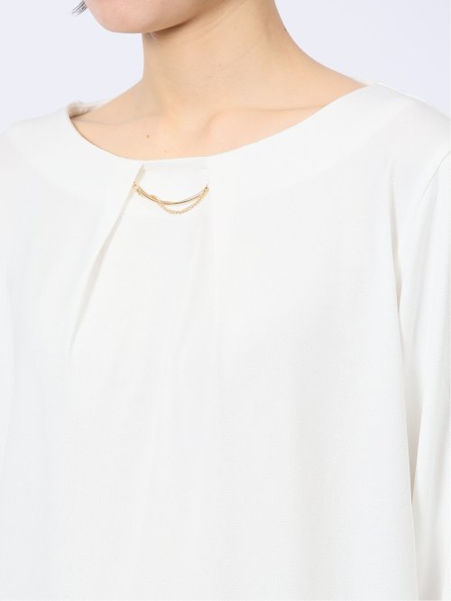 カットジョーゼット 7分袖 クループルオーバー