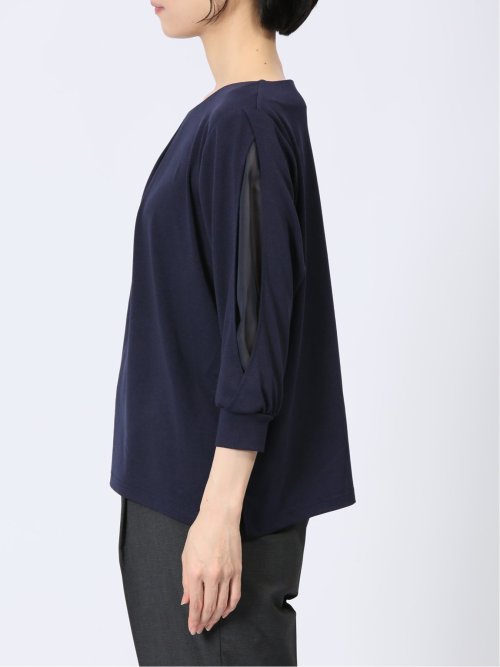 カットジョーゼット 7分袖 クループルオーバー