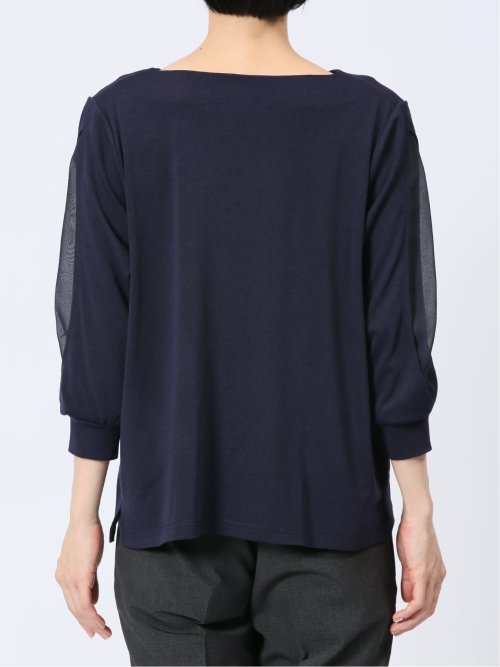 カットジョーゼット 7分袖 クループルオーバー