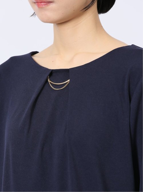 カットジョーゼット 7分袖 クループルオーバー