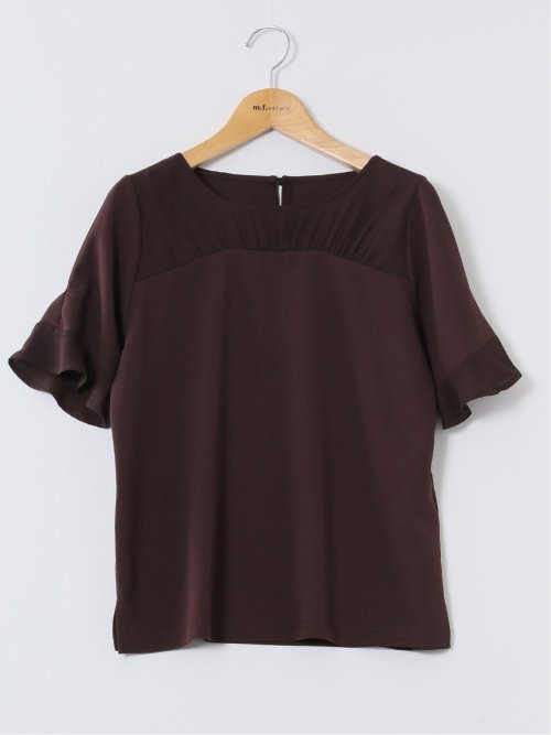 カットジョーゼット 切替 半袖プルオーバー