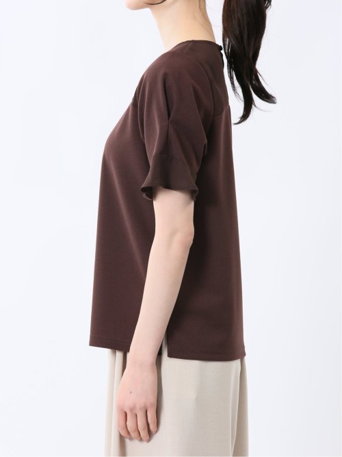 カットジョーゼット 切替 半袖プルオーバー