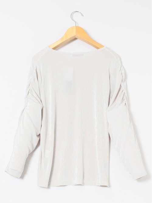 グロッシーツイル ギャザースリーブ プルオーバー