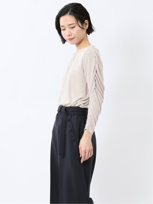 グロッシーツイル ギャザースリーブ プルオーバー