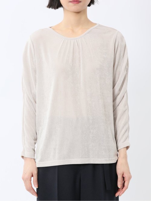 グロッシーツイル ギャザースリーブ プルオーバー