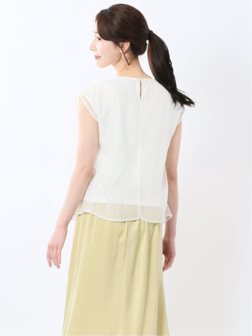 オーガンジー レイヤード プルオーバー