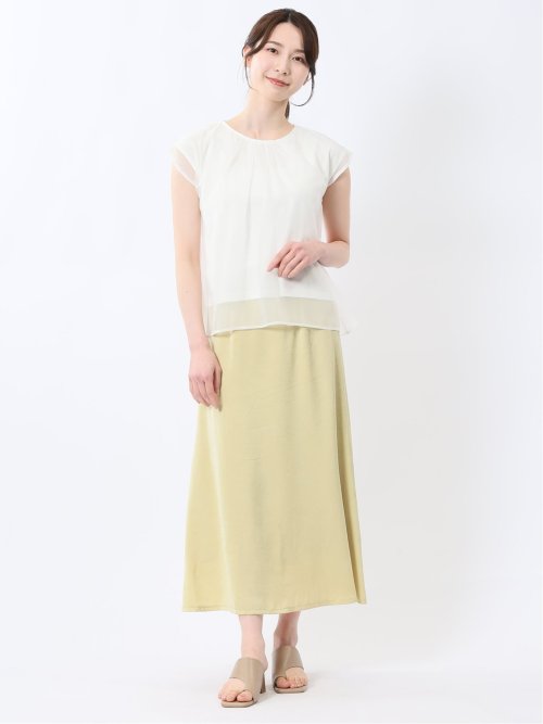 オーガンジー レイヤード プルオーバー