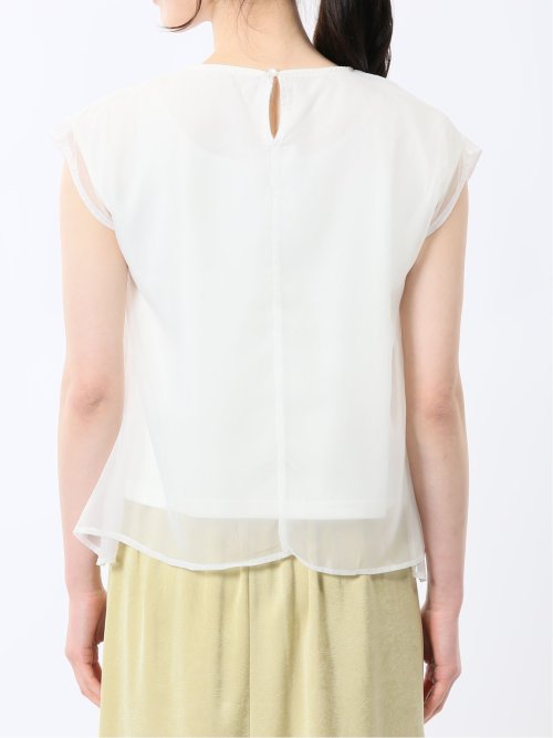 オーガンジー レイヤード プルオーバー