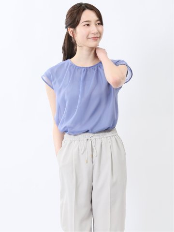 オーガンジー レイヤード プルオーバー