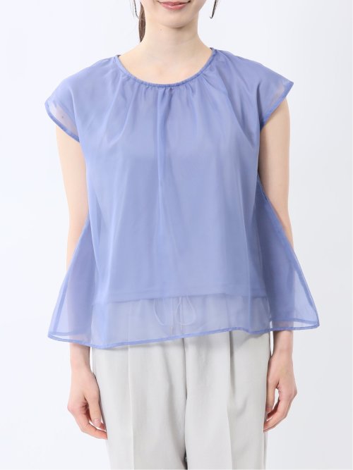 オーガンジー レイヤード プルオーバー