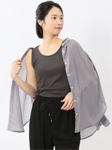 接触冷感 吸水速乾 ブライトリブ タンクトップ