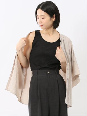 接触冷感 吸水速乾 ブライトリブ タンクトップ