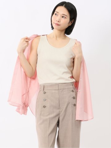 接触冷感 吸水速乾 ブライトリブ タンクトップ