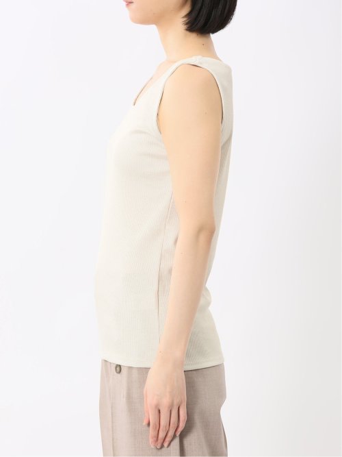 接触冷感 吸水速乾 ブライトリブ タンクトップ