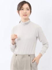 吸湿発熱 シアーテレコ タートルネック プルオーバー