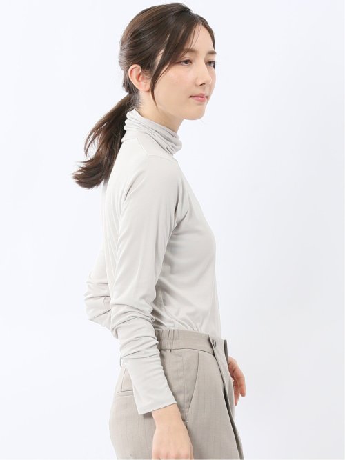 吸湿発熱 シアーテレコ タートルネック プルオーバー