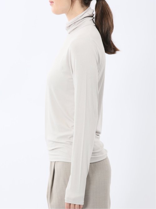 吸湿発熱 シアーテレコ タートルネック プルオーバー