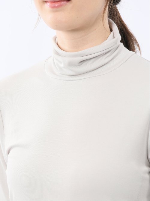 吸湿発熱 シアーテレコ タートルネック プルオーバー