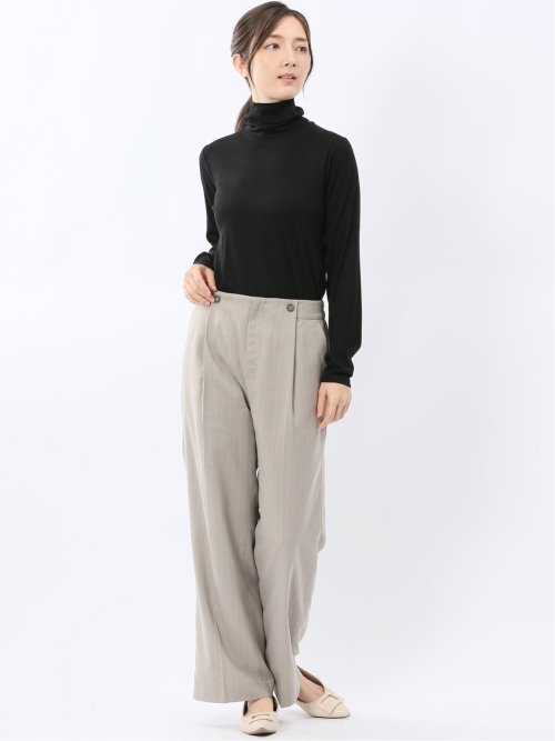 吸湿発熱 シアーテレコ タートルネック プルオーバー