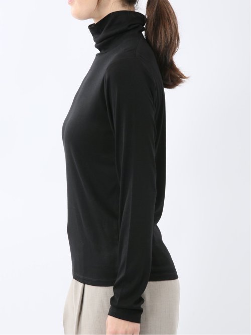 吸湿発熱 シアーテレコ タートルネック プルオーバー