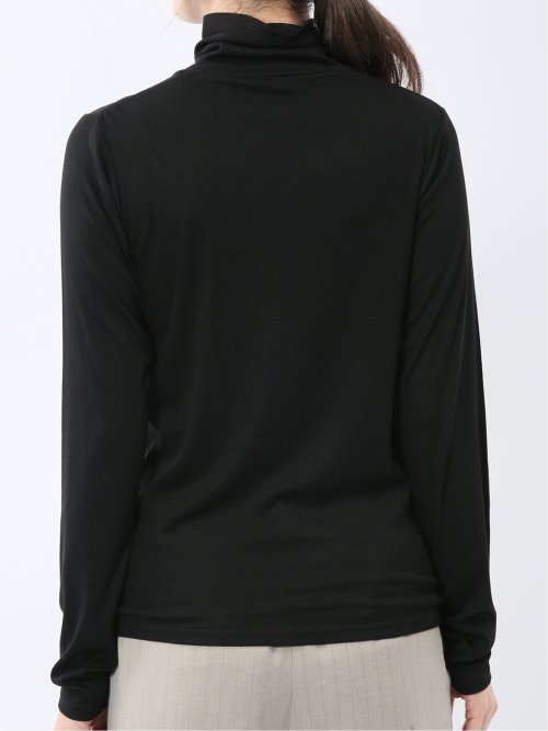 吸湿発熱 シアーテレコ タートルネック プルオーバー