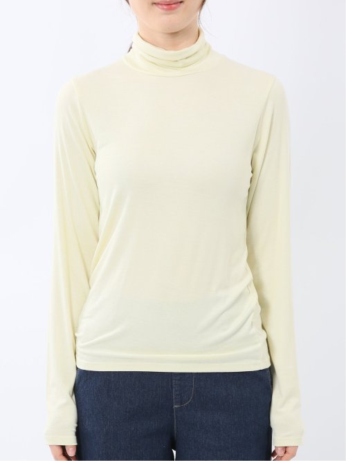 吸湿発熱 シアーテレコ タートルネック プルオーバー