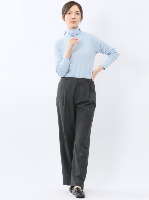 吸湿発熱 シアーテレコ タートルネック プルオーバー